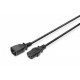 Power Cord extension Type IEC C14/IEC C13 M/F black 1,8m