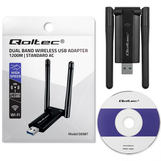 DUAL WiFi adapter 2x2dBi Standard AC,USB3.0