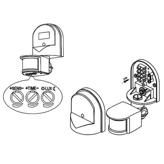 Wall-mounted motion and twilight sensor MCE25GR