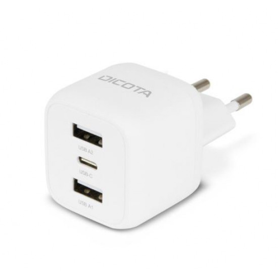 Charger GaN 32W 2xUSB-A 1xUSB-C white