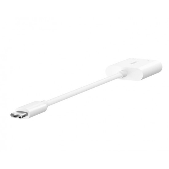 USB-C to 3.5 MM AUDIO Adapter + USB-C white cable