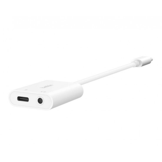 USB-C to 3.5 MM AUDIO Adapter + USB-C white cable