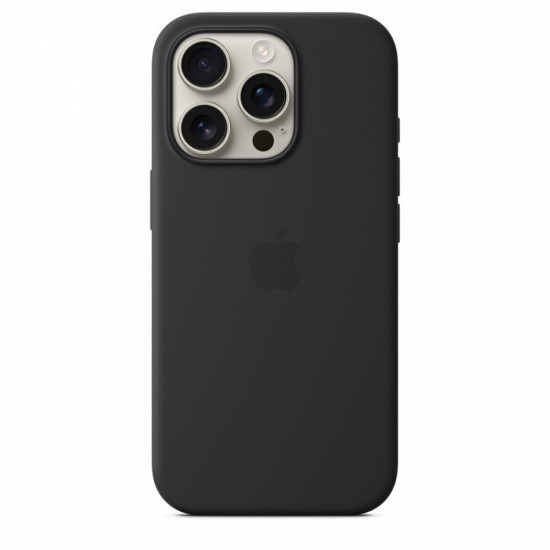 Silicone case with MagSafe for iPhone 16 Pro - Black