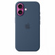 Silicone case with MagSafe for iPhone 16 - denim