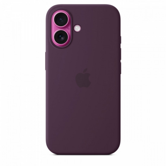 Silicone case with MagSafe for iPhone 16 - plum