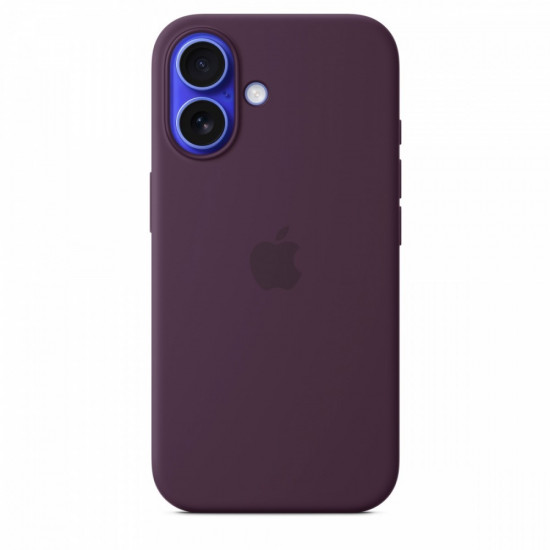 Silicone case with MagSafe for iPhone 16 - plum