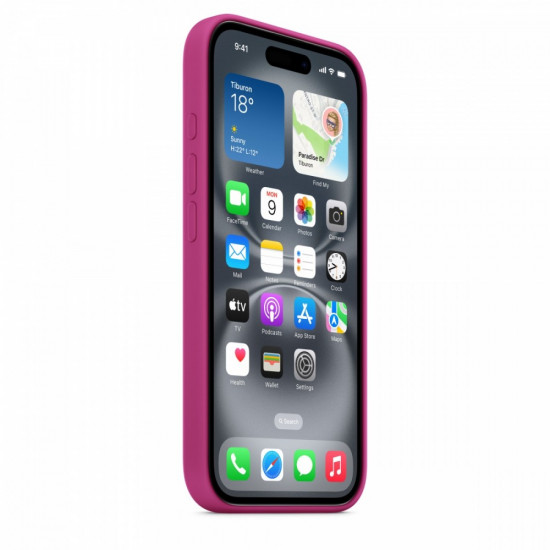 Silicone case with MagSafe for iPhone 16 - fuchsia