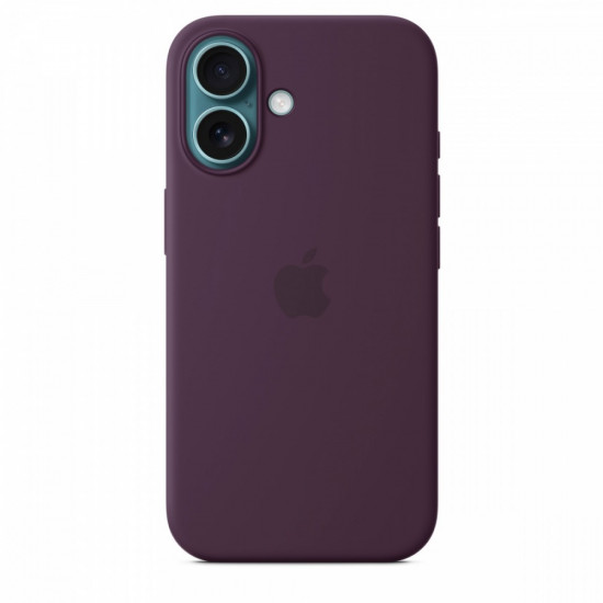 Silicone case with MagSafe for iPhone 16 - plum