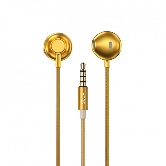 Wired headphones jack 3,5mm gold