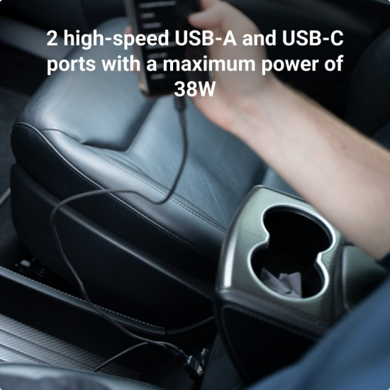 Car charger PowerRide Nano38 38W 6A 1xUSB-C,1xUSB-A 