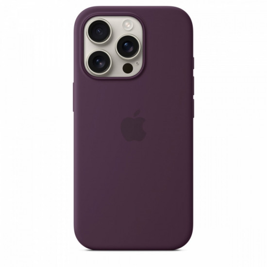 Silicone case with MagSafe for iPhone 16 Pro - Plum