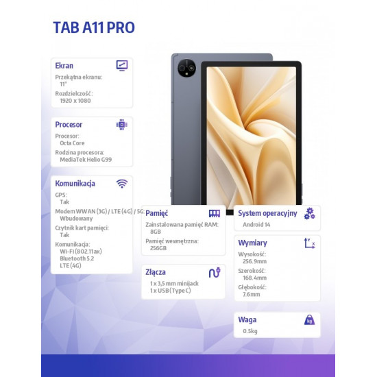 Tablet A11 Pro 8/256GB space grey