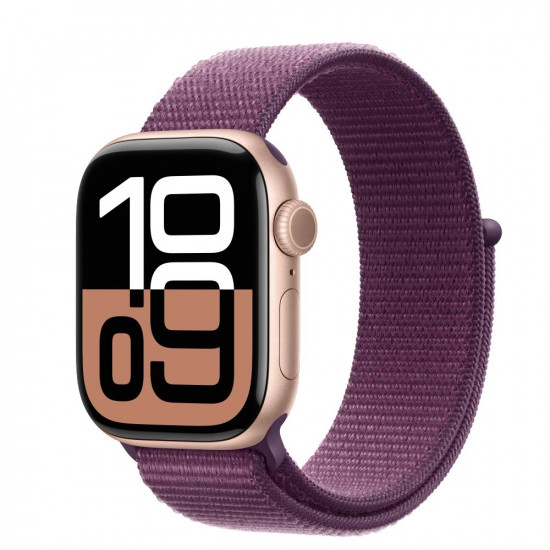 Watch Series 10 GPS 42 mm Rose Gold Aluminium Case with Plum Sport Loop