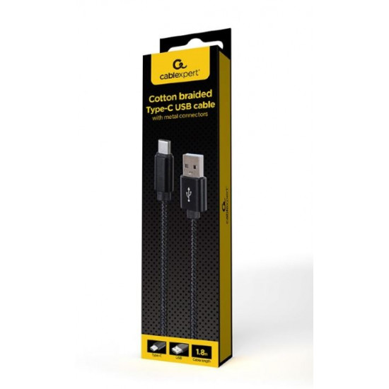 USB-A USB-C cable braid 1.8m black box