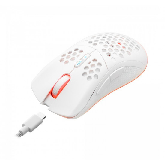 Wireless gaming mouse Nemesis M700 battery 8000 DPI 7P RGB LED programmable buttons white