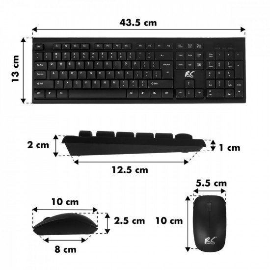 Wireless keyboard and mouse NanoRS RS580