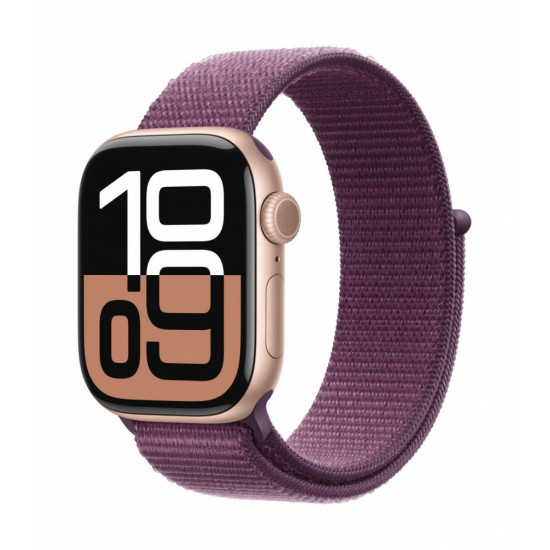 Watch Series 10 GPS + Cellular 42 mm Rose Gold Aluminium Case with Plum Sport Loop