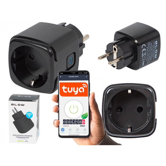 Smart WiFi-controlled socket TUYA V3 black