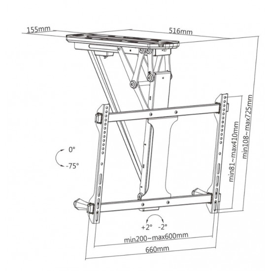 Ceiling TV mount 32-70inch 35kg electric