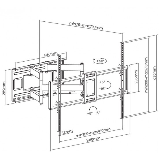 Wall mount TV holder 60 -120inch 120kg