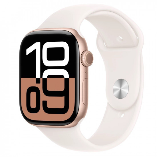 Watch Series 10 GPS + Cellular 46 mm Rose Gold Aluminium Case with Light Blush Sport Band - S/M