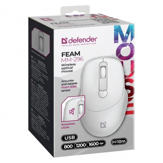 WIRELESS MOUSE SILENT C LICK FEAM WHITE