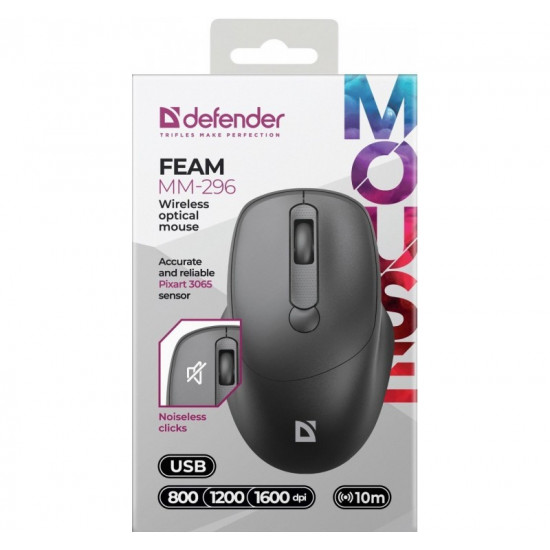 WIRELESS MOUSE SILENT C LICK FEAM BLACK