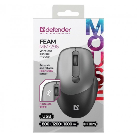 WIRELESS MOUSE SILENT C LICK FEAM GREY