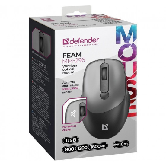 WIRELESS MOUSE SILENT C LICK FEAM GREY