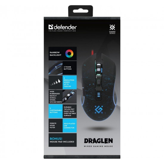 WIRED GAMING MOUSE DRAG LEN GM-907