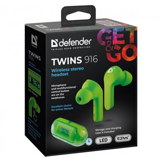 WIRELESS HEADPHONSE TWI NS 916 GREEN