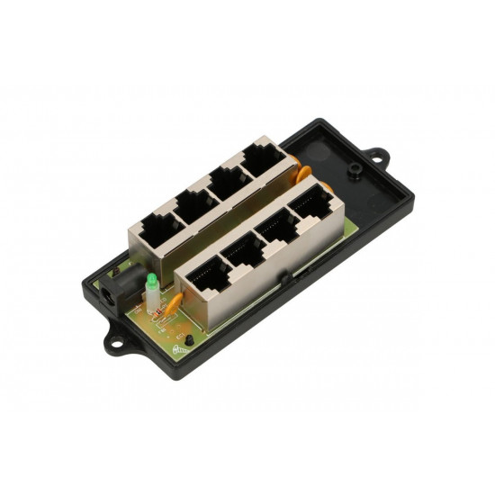 PoE Injector 4 ports in black case 