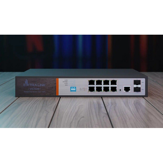 Managed switch Victor Victor EX-2500G-10MPS 8X 10/100/1000M TX Z POE AT/AF