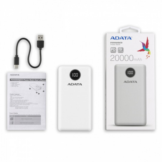 Powerbank P20000QCD 20000mAh White QC/PD