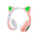 Wireless headset Bluetooth 5.0 LED for kids pink ears