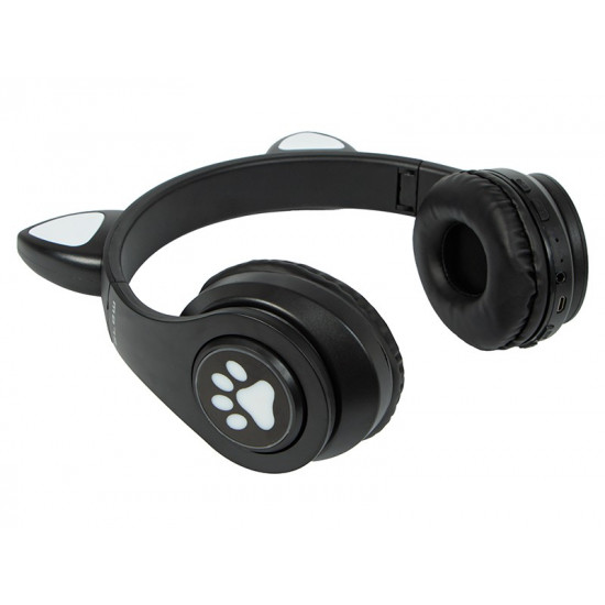 Wireless headset Bluetooth 5.0 LED for kids black ears