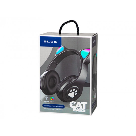 Wireless headset Bluetooth 5.0 LED for kids black ears