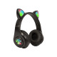 Wireless headset Bluetooth 5.0 LED for kids black ears