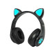 Wireless headset Bluetooth 5.0 LED for kids black ears