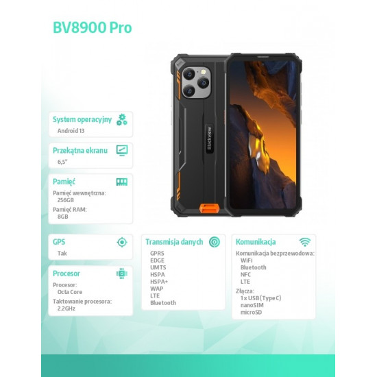 Smartphone BV8900 Pro 8/256GB orange