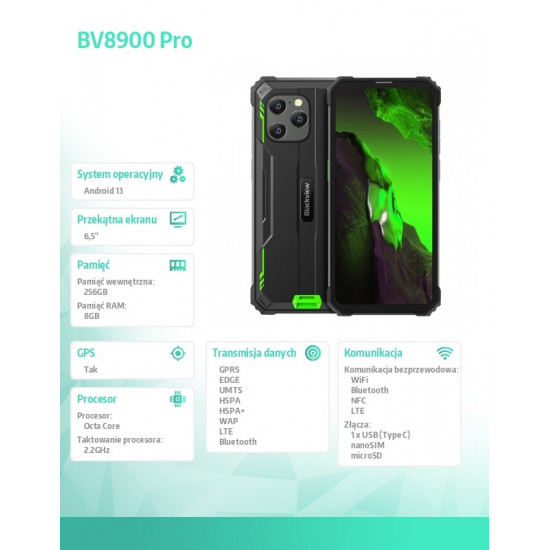 Smartphone BV8900 Pro 8/256GB green