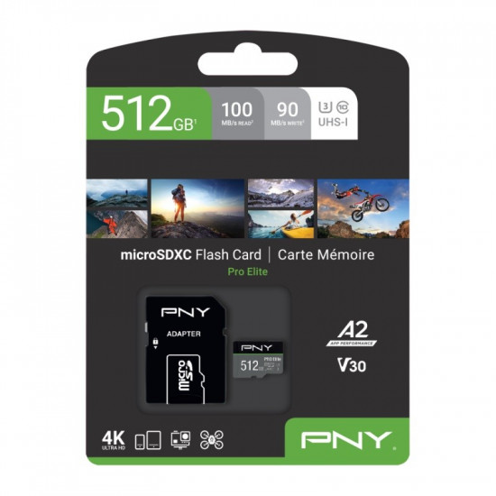 MicroSDXC Elite 512GB P-SDUX512U3100PRO-GE