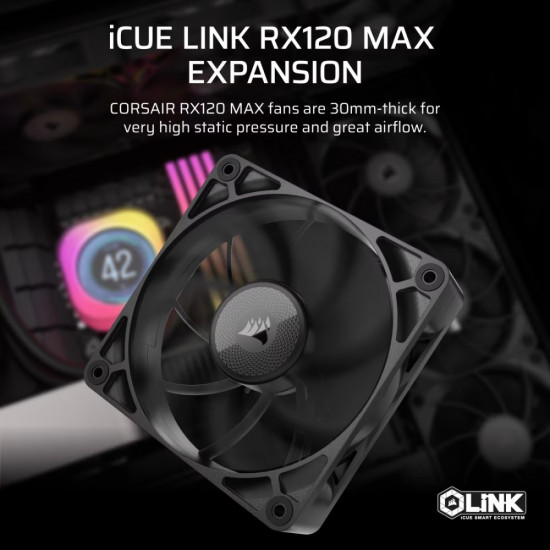 iCUE LINK RX120 MAX 120mm Single Fan