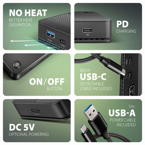 HMC-U4 USB hub 12in1 40Gbps LAN HDMI DP PD