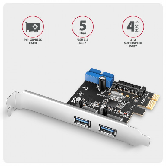 PCEU-232RS controller PCIe, 2x2x port USB UAS