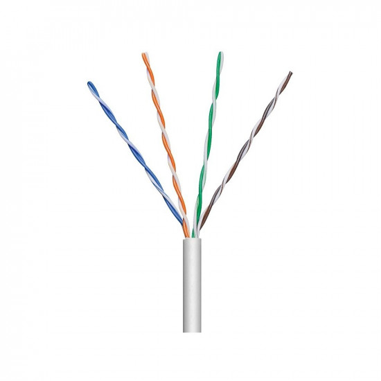 Installation cable twisted pair U/UTP Cat5e 4x2 stranded 100% copper 305m gray