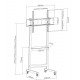 Mobile stand 50-90 inches 70kg with AV shelf