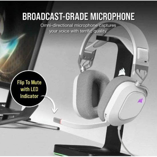 HS80 RGB USB Wired Headset White