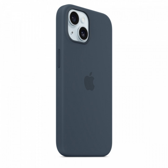 Silicone case with MagSafe for iPhone 15 - storm blue