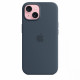 Silicone case with MagSafe for iPhone 15 - storm blue